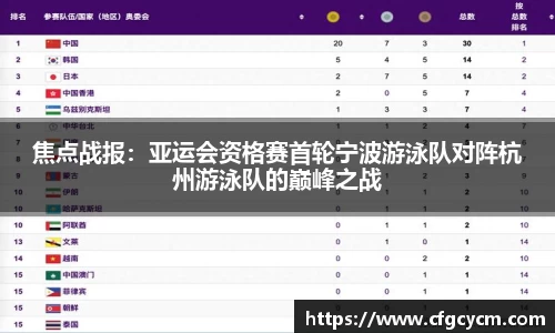 焦点战报：亚运会资格赛首轮宁波游泳队对阵杭州游泳队的巅峰之战